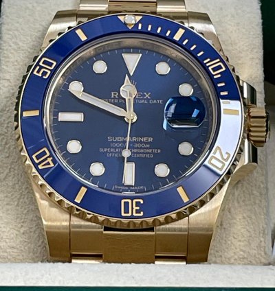 Rolex Submariner Date New 2020 Submariner Date Yellow Gold Blue Dial Blue Bezel 116618lb