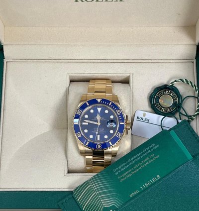 Rolex Submariner Date New 2020 Submariner Date Yellow Gold Blue Dial Blue Bezel 116618lb