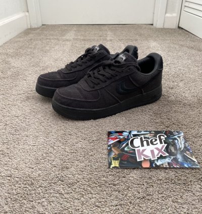 Stussy Nike Air Force 1 Low Black Hemp Sz 8 5