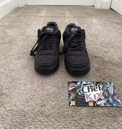 Stussy Nike Air Force 1 Low Black Hemp Sz 8 5