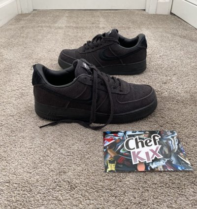 Stussy Nike Air Force 1 Low Black Hemp Sz 8 5