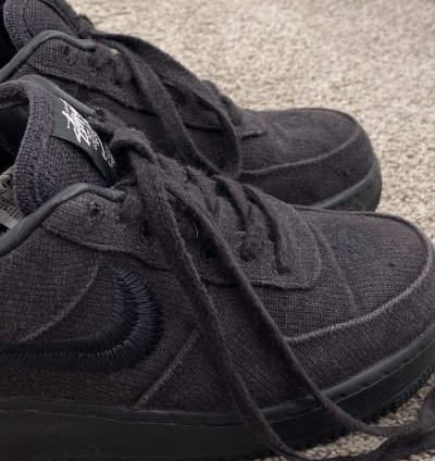 Stussy Nike Air Force 1 Low Black Hemp Sz 8 5