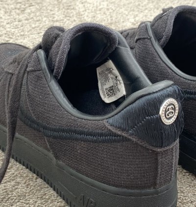 Stussy Nike Air Force 1 Low Black Hemp Sz 8 5