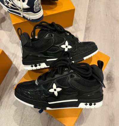 Louisvuitton Trainer Black Denim Sneakers