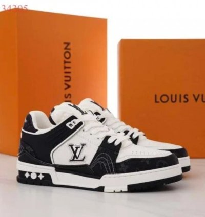 Louisvuitton Trainer Black Denim Sneakers