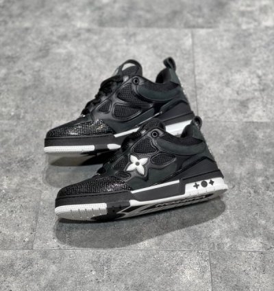 Louisvuitton Trainer Black Denim Sneakers