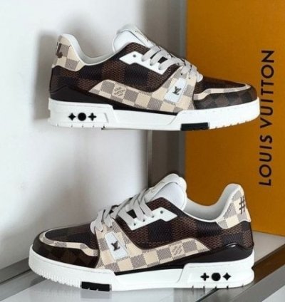 Louisvuitton Trainer Brown Checkered Sneakers