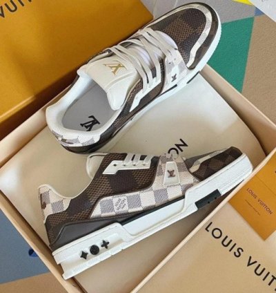 Louisvuitton Trainer Brown Checkered Sneakers