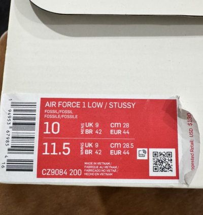 Stussy Nike Air Force 1 Low Fossil