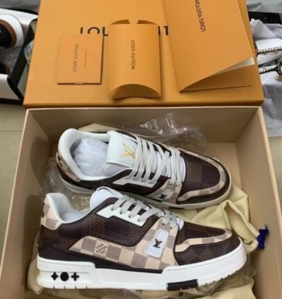 Louisvuitton Trainer Brown Checkered Sneakers