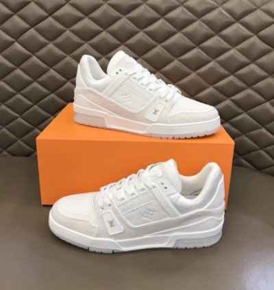Louisvuitton Trainer Canvas White Sneakers