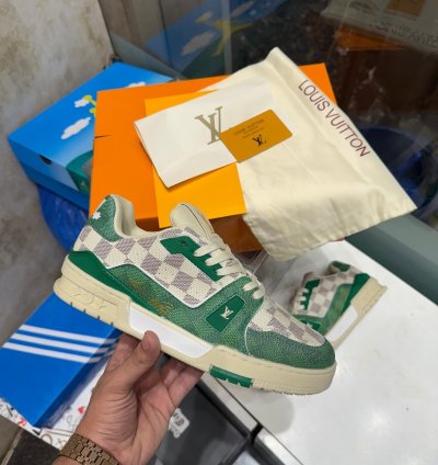 Louisvuitton Trainer Damier Green White Sneakers