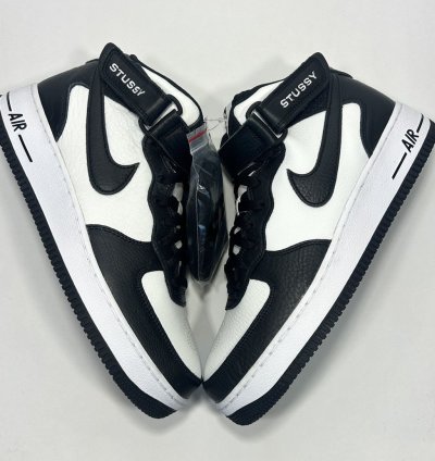 Stussy Nike Air Force 1 Mid Black White Shoes Size 9 5