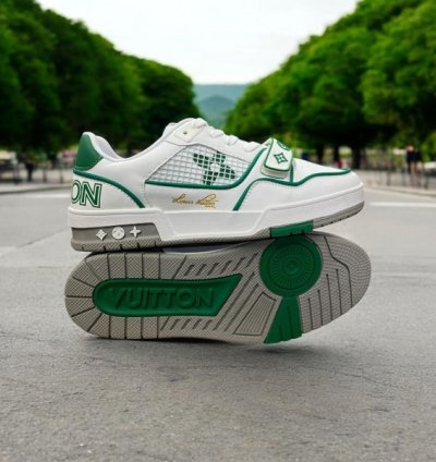 Louisvuitton Trainer Stripe White Green Sneakers