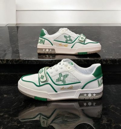 Louisvuitton Trainer Stripe White Green Sneakers