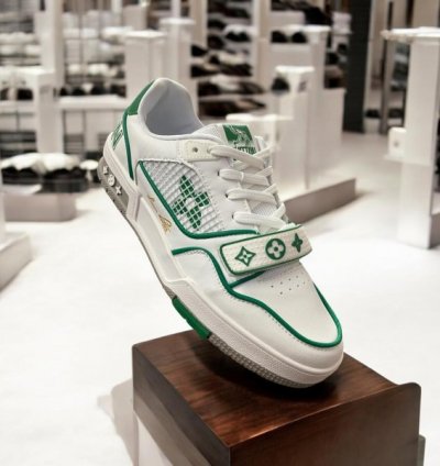 Louisvuitton Trainer Stripe White Green Sneakers
