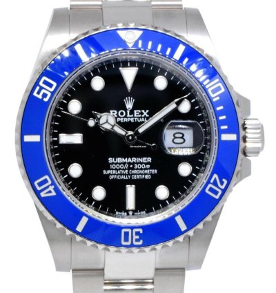Rolex Submariner Date New Rolex Smurf Submariner 18k White Gold Blue Ceramic Watch 23 126619lb