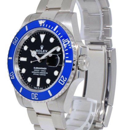 Rolex Submariner Date New Rolex Smurf Submariner 18k White Gold Blue Ceramic Watch 23 126619lb