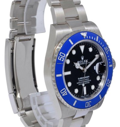Rolex Submariner Date New Rolex Smurf Submariner 18k White Gold Blue Ceramic Watch 23 126619lb
