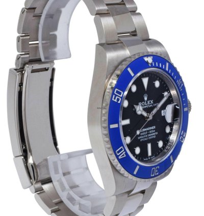 Rolex Submariner Date New Rolex Smurf Submariner 18k White Gold Blue Ceramic Watch 23 126619lb