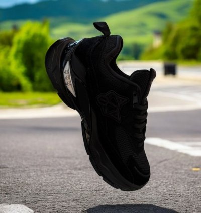 Naked Wolfe Smash Black Silver Mesh Sneakers