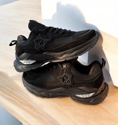 Naked Wolfe Smash Black Silver Mesh Sneakers