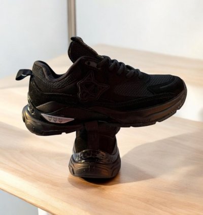 Naked Wolfe Smash Black Silver Mesh Sneakers
