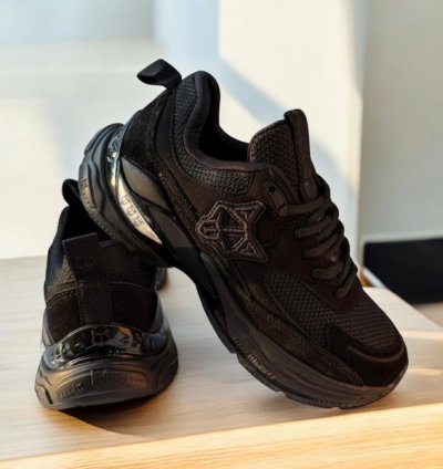 Naked Wolfe Smash Black Silver Mesh Sneakers