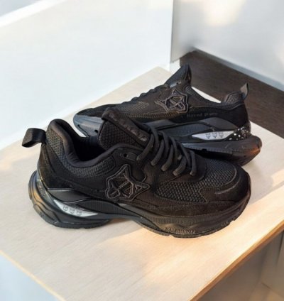 Naked Wolfe Smash Black Silver Mesh Sneakers
