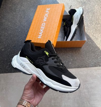 Naked Wolfe Smash Black White Sneakers