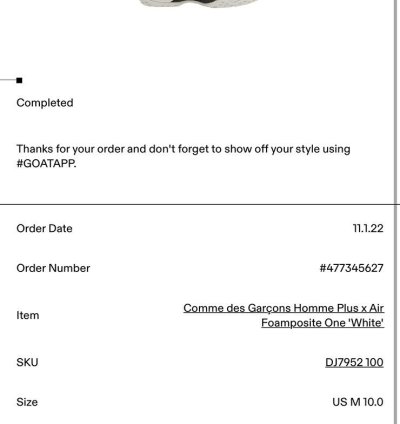 Nike Comme Des Gar On Foamposite Sz 10