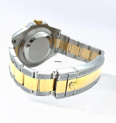 Rolex Submariner Date Oyster Custom Diamond Black Onyx Bezel - Iced Out