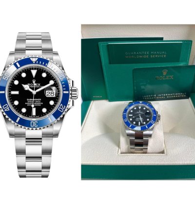 Rolex Submariner Date Oyster Perpetual 41mm 18k White Gold Black Dial Ceramic Blue Bezel 126619lb