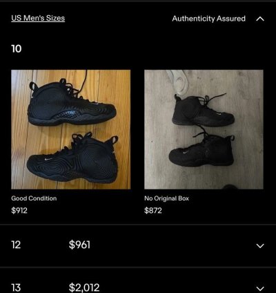 Nike Comme Des Garcons Foamposite Black