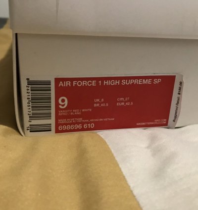 Supreme Air Force 1 High Sp Red 2014