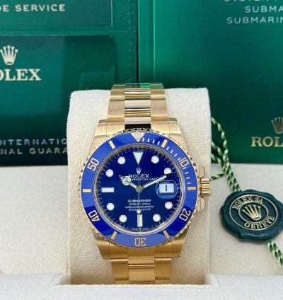 Rolex Submariner Date Unworn 2024 18k Yellow Gold Blue Dial 126618lb Complete