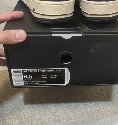 Supreme Comme Des Gar Ons Air Force 1 Low Black Men Size 8 5