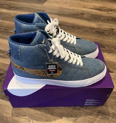 Supreme Denim Nike Sb Blazer Mid Qs