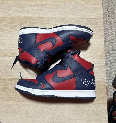 Supreme Dunk High Sb By Any Means - Red Navy