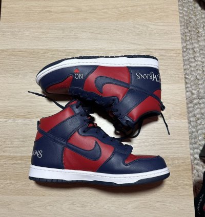 Supreme Dunk High Sb By Any Means - Red Navy