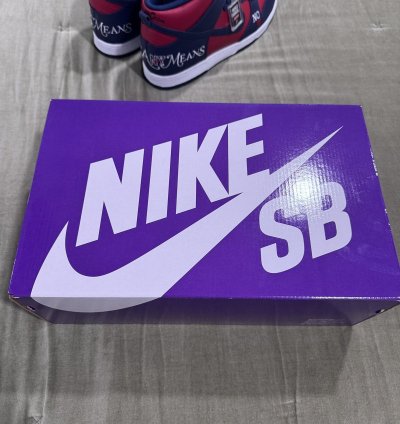 Supreme Dunk High Sb By Any Means Red Navy