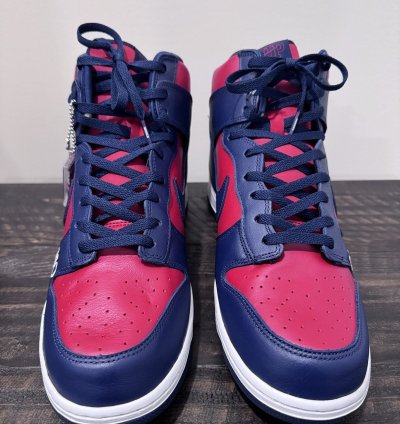 Supreme Dunk High Sb By Any Means Red Navy
