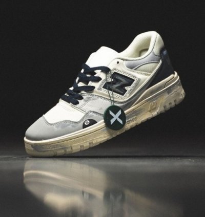 Newbalance 550 White Grey Painted Sneakers