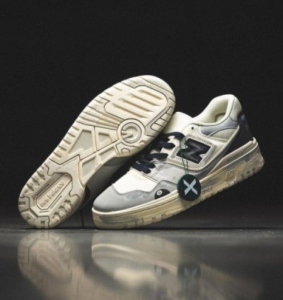 Newbalance 550 White Grey Painted Sneakers