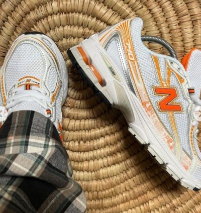 Newbalance 740 Silver Orange Running Shoes