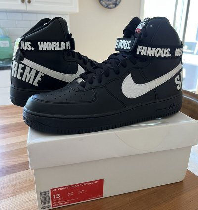 Supreme Nike Air Force 1 High World Famous Black