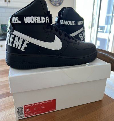 Supreme Nike Air Force 1 High World Famous Black