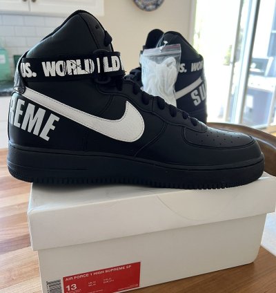 Supreme Nike Air Force 1 High World Famous Black