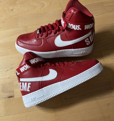 Supreme Nike Air Force 1 High World Famous Red 2014