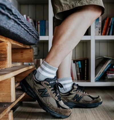 Newbalance 990v3 Jjjjound Brown Black Running Shoes